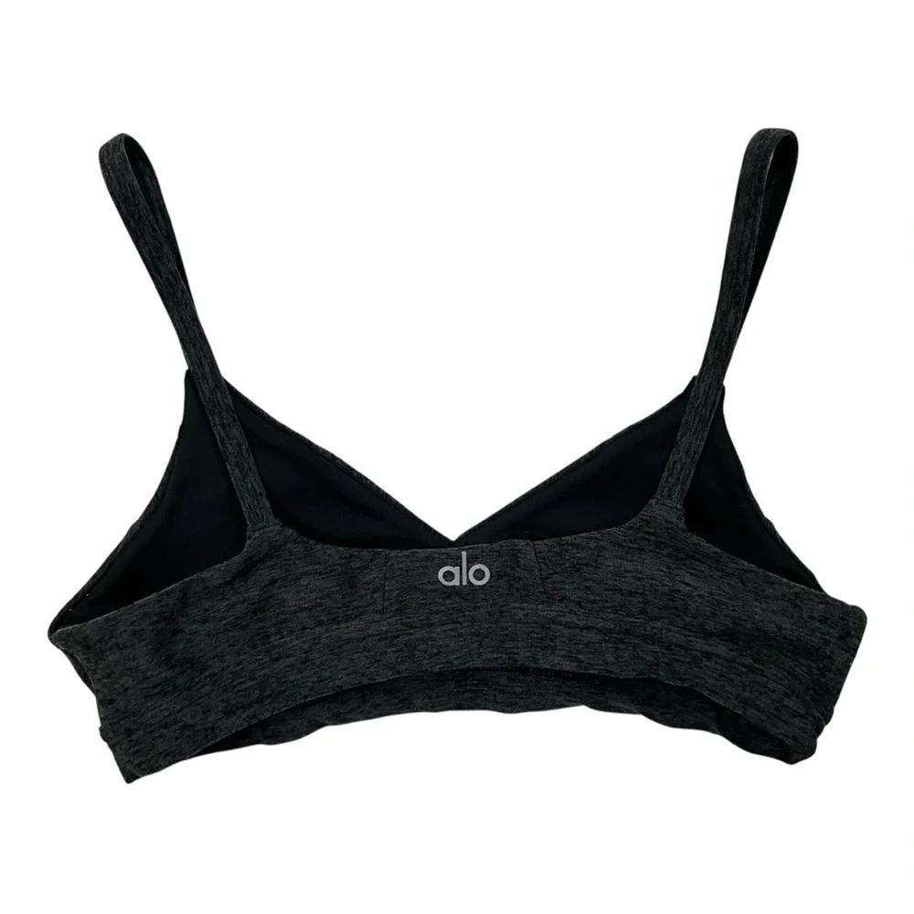 ALO YOGA Alosoft Lounge Bra - Dark Heather Grey Retail $78 Size‎ Small